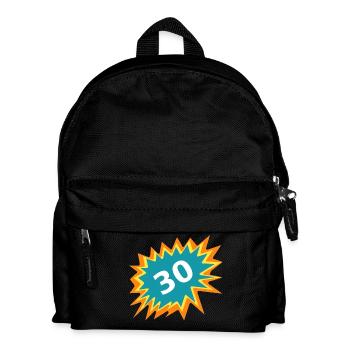 30 Geburtstag, Burst Sticker - Kinder Rucksack - Schwarz - Vorne