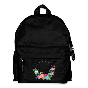 beachy_wreath_flamingo - Kinder Rucksack - Schwarz - Vorne