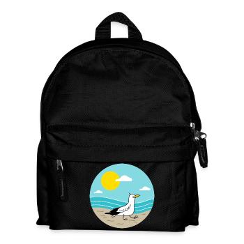 Mouette à la mer - Sac à dos Enfant - noir - Devant