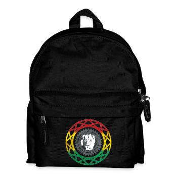 Visage de lion dans le style mandala rasta - Sac à dos Enfant - noir - Devant