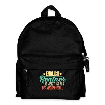Rentner - Kinder Rucksack - Schwarz - Vorne