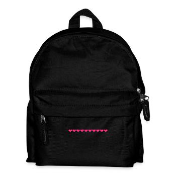 Linie Herz Herzchen Rosa - Kinder Rucksack - Schwarz - Vorne