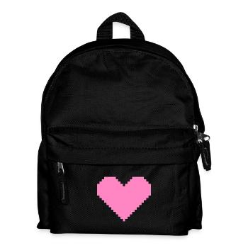 Pixel coeur rose - Sac à dos Enfant - noir - Devant