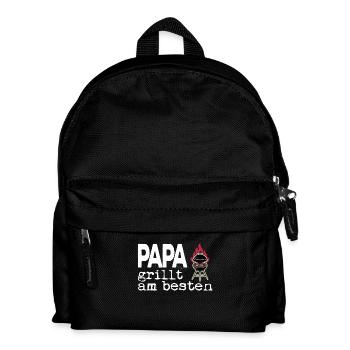 Papa grillt am besten - der beste Griller im Ort - Kinder Rucksack - Schwarz - Vorne