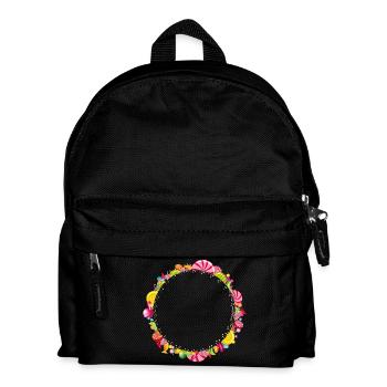 A round frame of sweets for your own texts - Kids' Backpack - black - Front