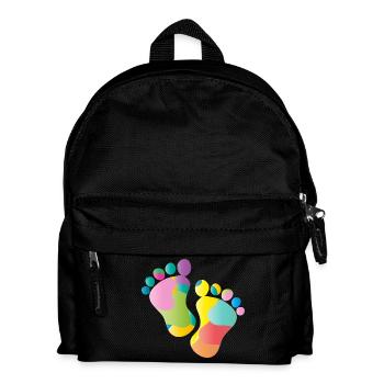 kunterbunte Baby Fußabdrücke - Kinder Rucksack - Schwarz - Vorne