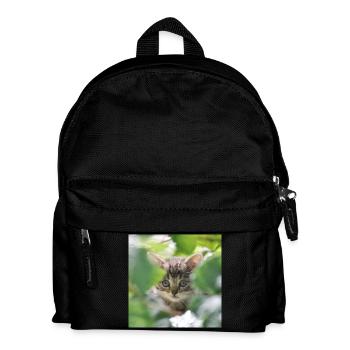 Shy but curious kitten - Kids' Backpack - black - Front