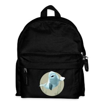Fröhlicher Tiefsee-Wal Beluga in Kreis - Kinder Rucksack - Schwarz - Vorne