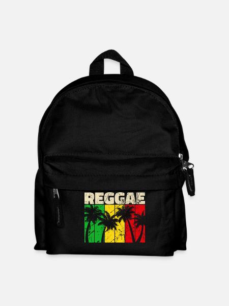 Reggae Reggaemusik Jamaika Urlaub Karibik Palmen - Kinder Rucksack - Schwarz