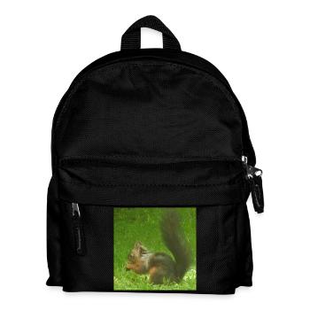 Eichhörnchen Tier Tierliebe Tierfreund Liebe - Kinder Rucksack - Schwarz - Vorne