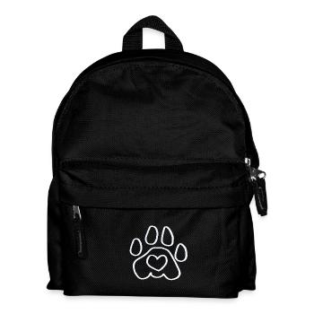 Empreinte de patte de chien - Sac à dos Enfant - noir - Devant
