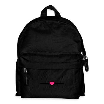 Line heart little heart dash ornament pink - Kids' Backpack - black - Front