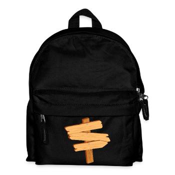 old wooden signpost for your own inscription - Kids' Backpack - black - Front