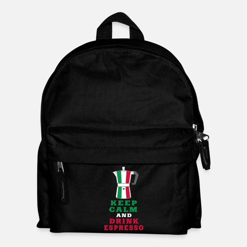 Keep Calm and Drink Espresso Design / Geschenkidee - Kinder Rucksack - Schwarz