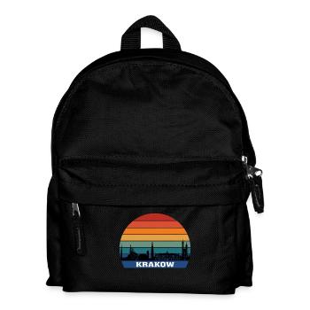 Krakau Polen Skyline Polnische Flagge Reisesouvenir - Kinder Rucksack - Schwarz - Vorne
