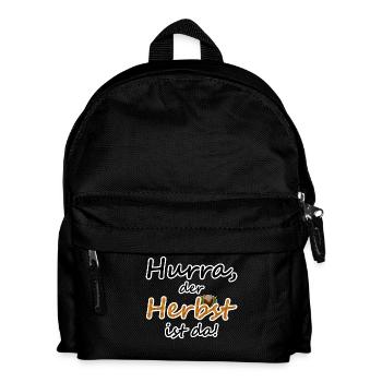 Herbst Jahreszeit Freude Sprüche - Kinder Rucksack - Schwarz - Vorne