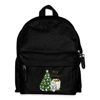 Merry Christmas Frohe Weihnachten Katze Geschenk - Kinder Rucksack - Schwarz - Vorne