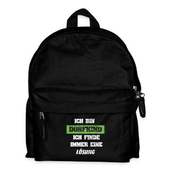 Ich bin Dorfkind Ich finde immer eine Lösung - Kinder Rucksack - Schwarz - Vorne