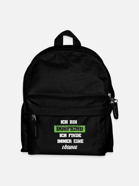 Ich bin Dorfkind Ich finde immer eine Lösung - Kinder Rucksack - Schwarz
