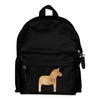 Dala Horse Wood Winter Sweden Annual Rings Decoration - Kids' Backpack - black - Front