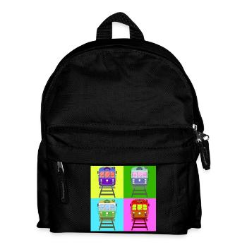 Tram, Straßenbahn Pop Art - Kinder Rucksack - Schwarz - Vorne