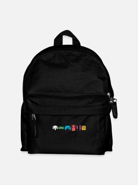 Gaming Symbols Classic Retro Vintage Colorful - Kids' Backpack - black