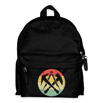 Roofers Guild Icon On Vintage Retro Colors - Kids' Backpack - black - Front