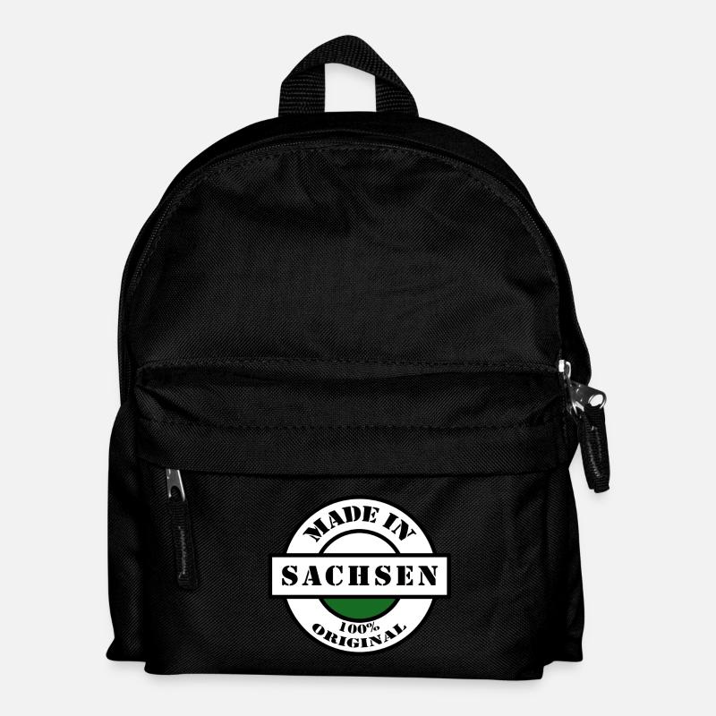 MADE IN SACHSEN Dresden Leipzig Geboren Geschenk - Kinder Rucksack - Schwarz