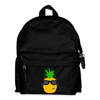 Cool Ananas Karibik Insel Urlaub Chillen Ferien - Kinder Rucksack - Schwarz - Vorne