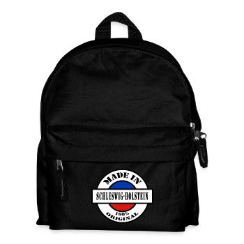 MADE IN SCHLESWIG HOLSTEIN Lübeck Geschenk - Kinder Rucksack - Schwarz - Vorne