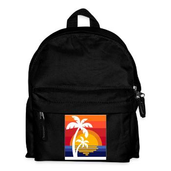 Palm trees Caribbean summer sun beach sea time out - Kids' Backpack - black - Front