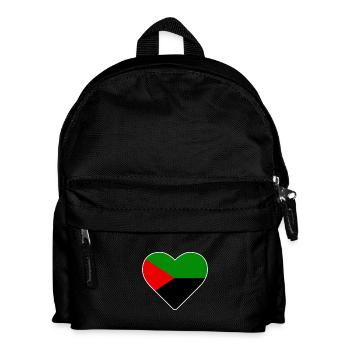 Herz rot grün schwarz Farbe Flagge Martinique - Kinder Rucksack - Schwarz - Vorne