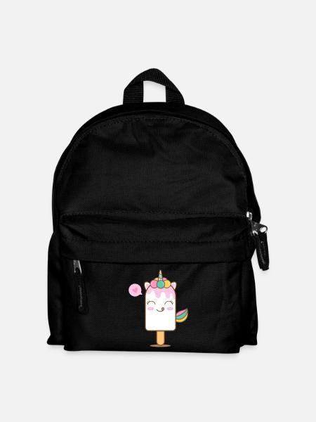 Einhorn verzaubertes Eis am Stiel - Kinder Rucksack - Schwarz