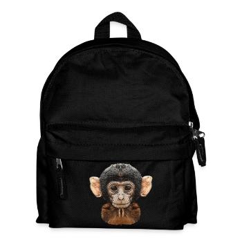 best wildlife designs, baby monkey canvas pattern - Kids' Backpack - black - Front