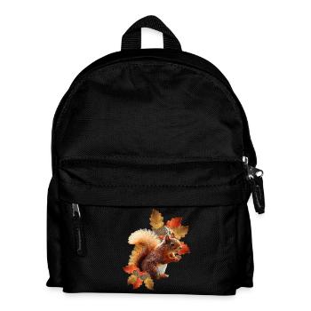 Motif écureuil avec feuilles de chêne, femme d’automne - Sac à dos Enfant - noir - Devant