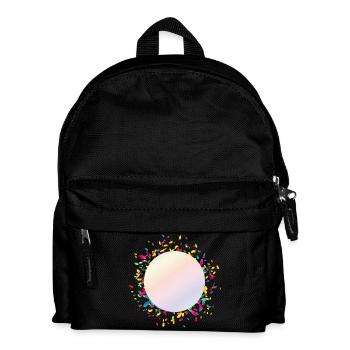 shimmering confetti frame for your own texts - Kids' Backpack - black - Front
