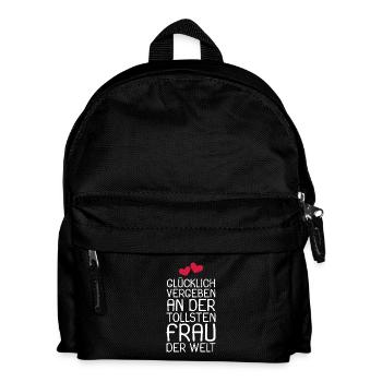 Glücklich vergeben - Kinder Rucksack - Schwarz - Vorne