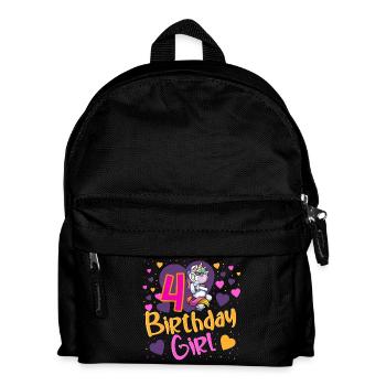 4 Jahre Mädchen Geburtstag - Kinder Rucksack - Schwarz - Vorne