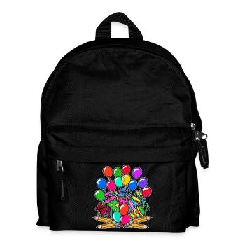 Schulbeginn Luftballon Bleistift Schultüte Start - Kinder Rucksack - Schwarz - Vorne