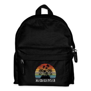 Madagaskar Palmen Vintage Design / Geschenk - Kinder Rucksack - Schwarz - Vorne