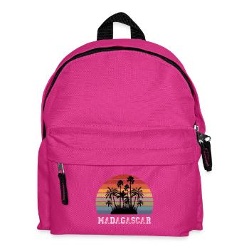 Madagaskar Palmen Vintage Design / Geschenk - Kinder Rucksack - Fuchsia - Vorne
