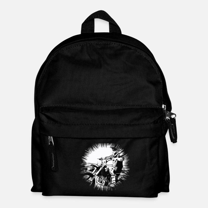 Motorcross - Kinder Rucksack - Schwarz