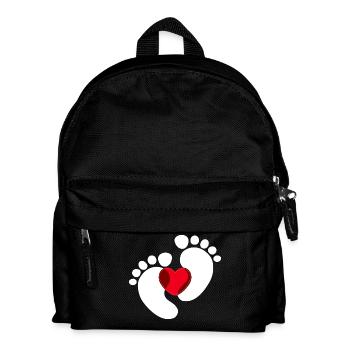 Baby Feet Baby Pregnant Heart - Kids' Backpack - black - Front