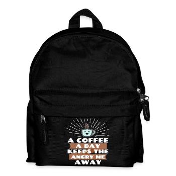 Witz Cool Lustig Statement Kaffee - Kinder Rucksack - Schwarz - Vorne