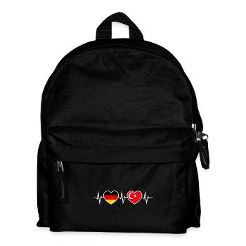 German-Turk Germany Turkey Heart Heartbeat - Kids' Backpack - black - Front