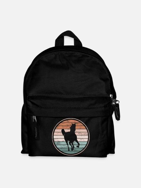 Pferd Pferde - Kinder Rucksack - Schwarz