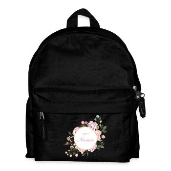super nounou bouquet fleurs roses cadeau fin année - Sac à dos Enfant - noir - Devant