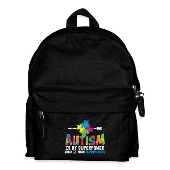 Autism is My Superpower Autism Awareness - Kids' Backpack - black - Front