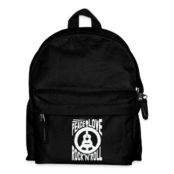 Peace Love Rock And Roll Guitar Hippie - Kids' Backpack - black - Front