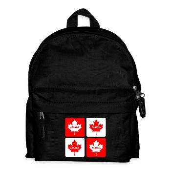 Canada maple leaf flags design - Kids' Backpack - black - Front